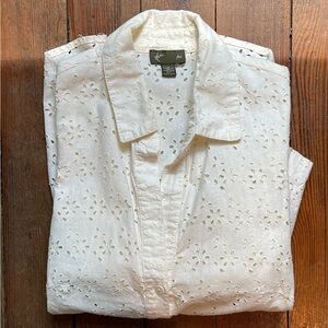 Anthropologie Fei Eyelet Shirt Size 2